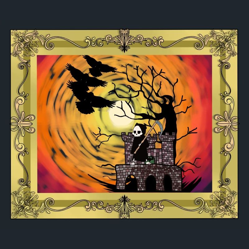 Middle Ages Castle Witching Hour Halloween Horror