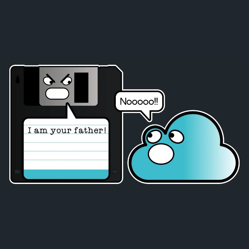 Diskette Cloud Speicher Vater Computer Witz
