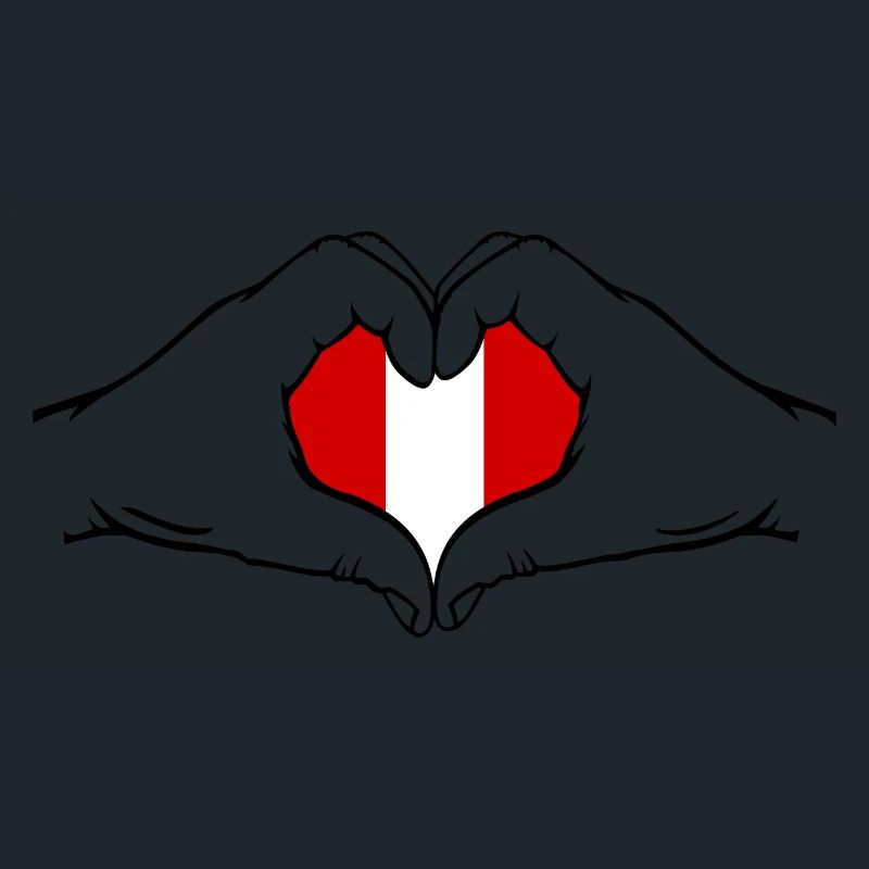 Drapeau du Pérou en forme de coeur