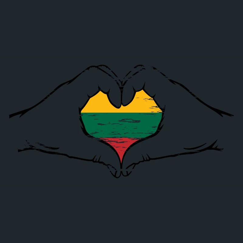 Drapeau de la Lituanie en forme de coeur utilisé