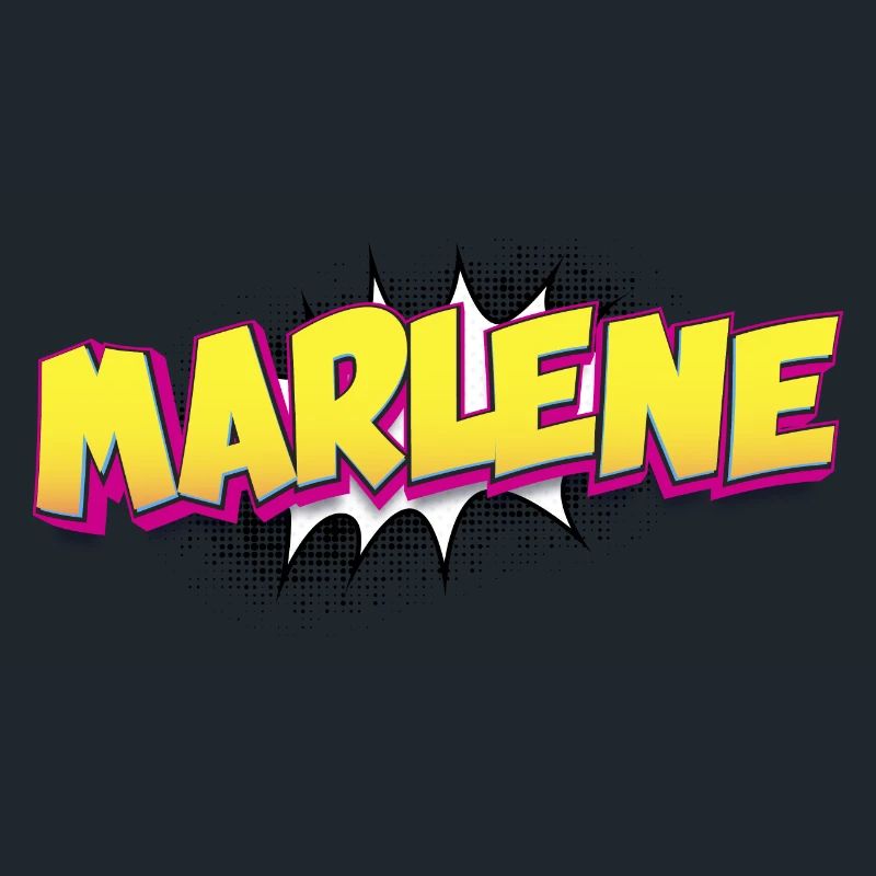 Marlene Custom Name Comic Book Style Pop Art,