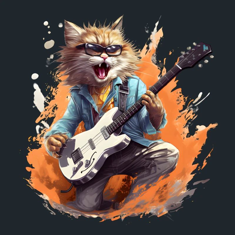 Singing Guitar Playing Cat