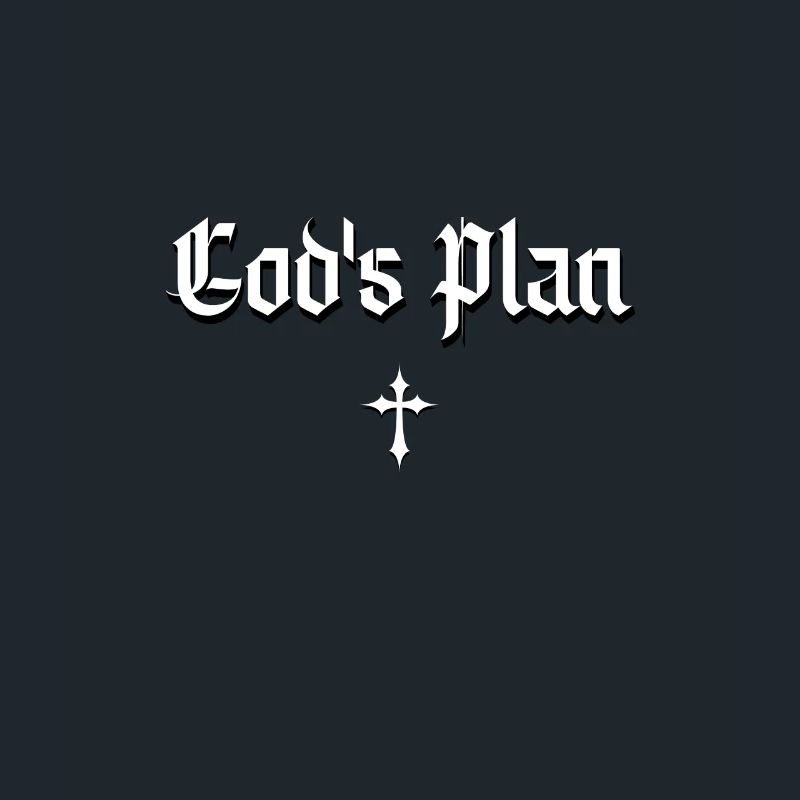God's Plan in Gothic script with cross