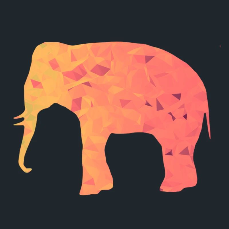 Elephant Polygon Orange Yellow Abstract Shape