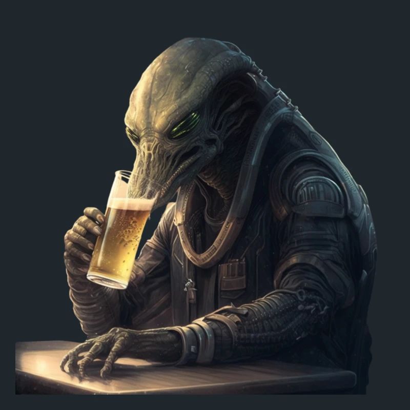 Alien with after-work beer