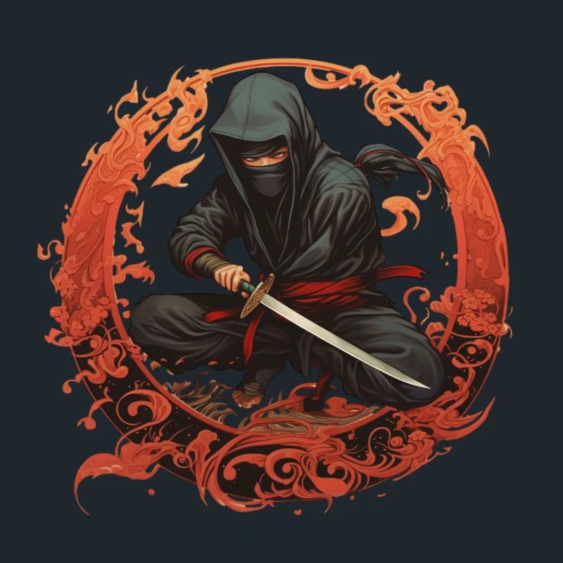 Ninja avec épée de samouraï