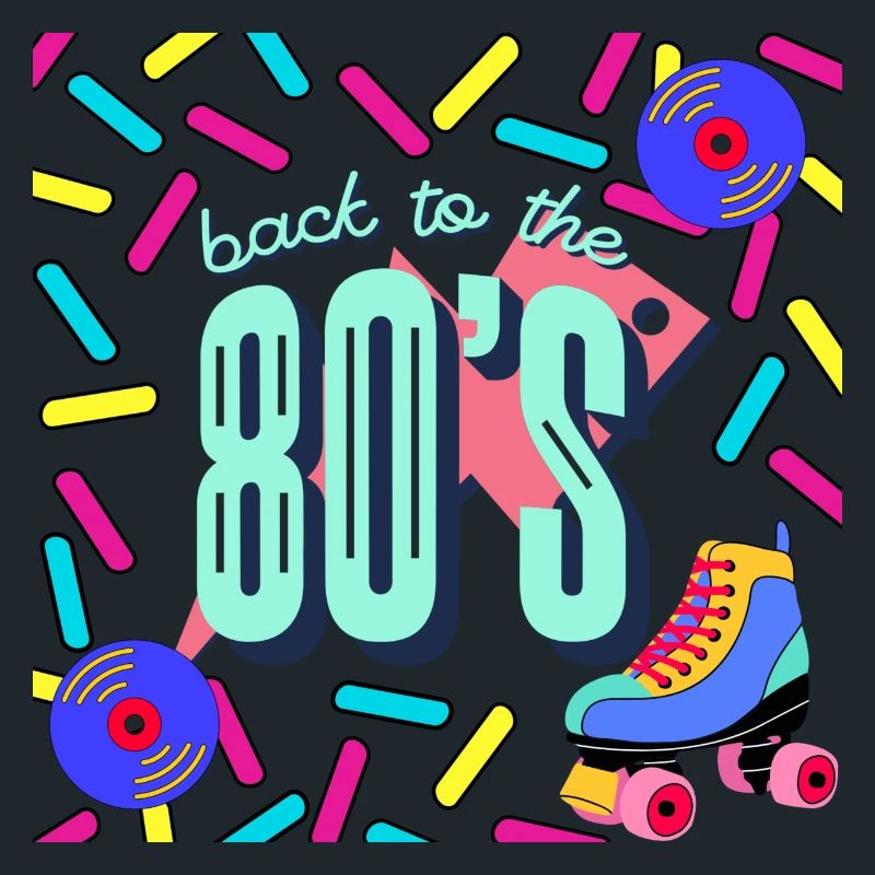 Back to the 80's - Rollschuhe - CD - buntes Design