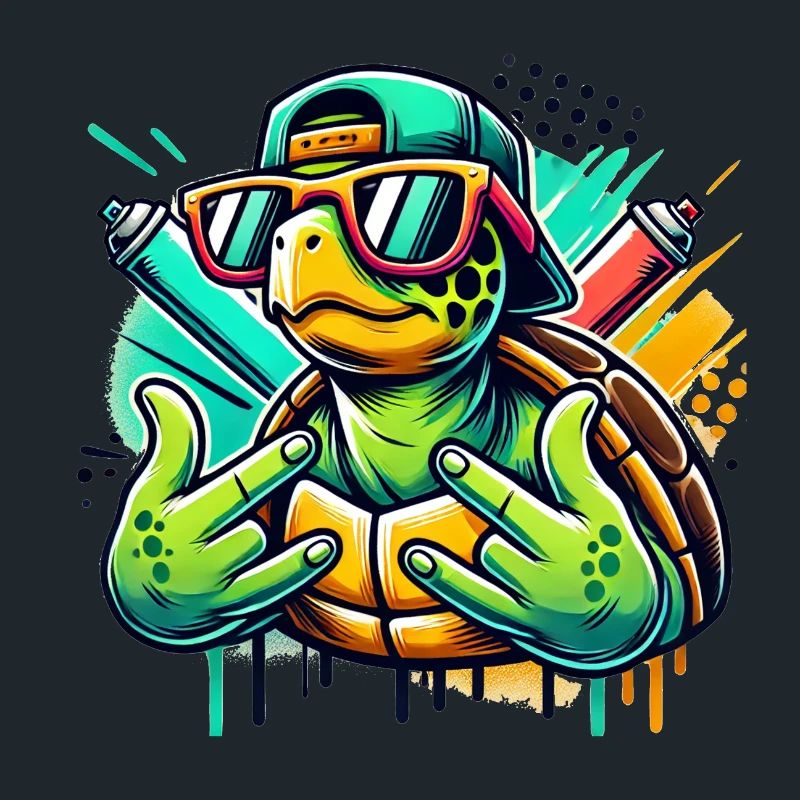 Cool turtle with sunglasses