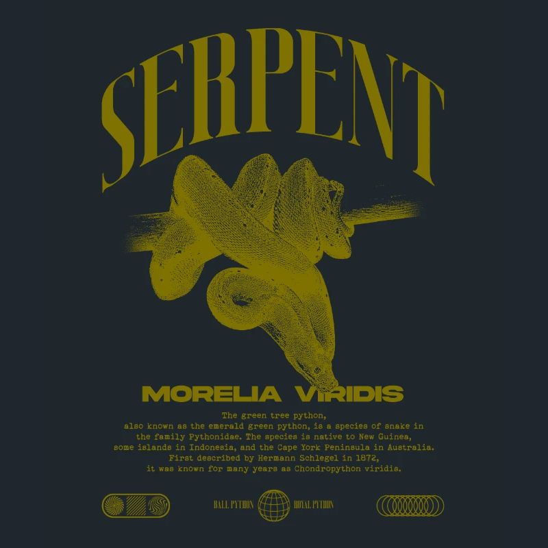 Grüner Baum Python Modern Reptile Keeper Streetwear