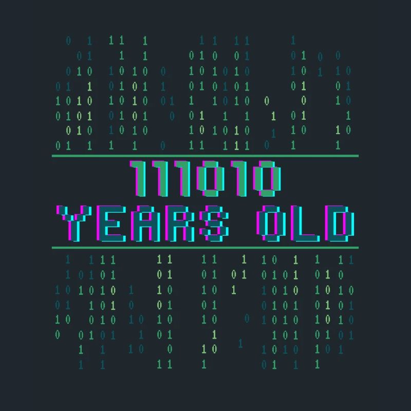 58th Birthday 58 Years Old Binary Code Coder