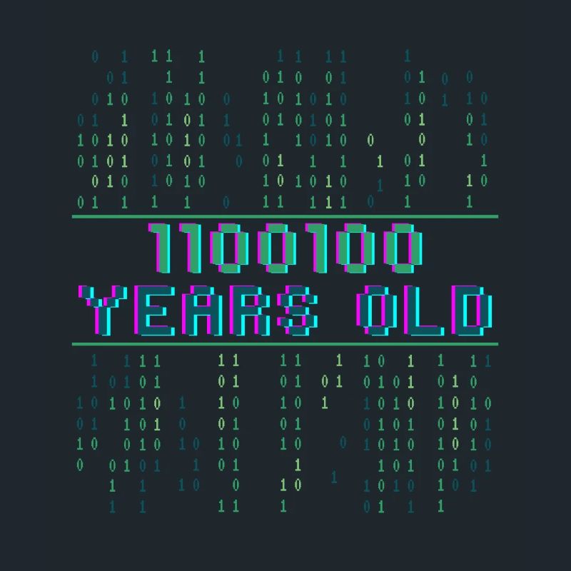 100e anniversaire 100 ans codeur de code binaire