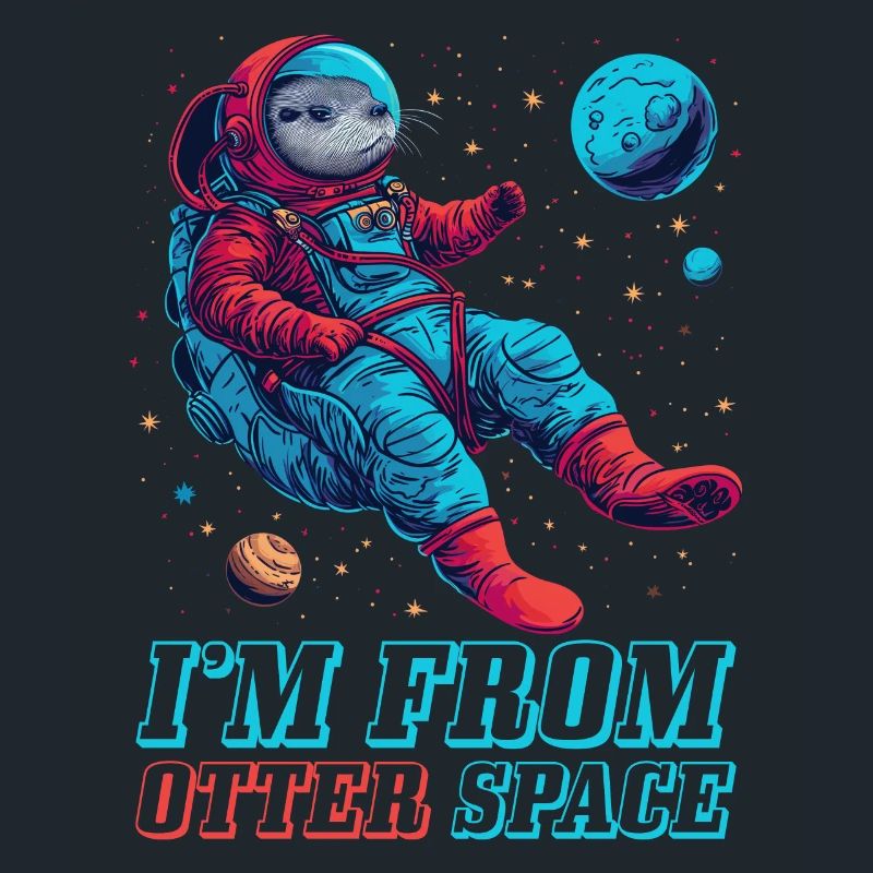 Otter Space Funny Otter Astronaut