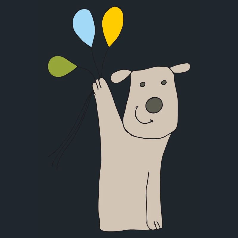 hund mit luftballons