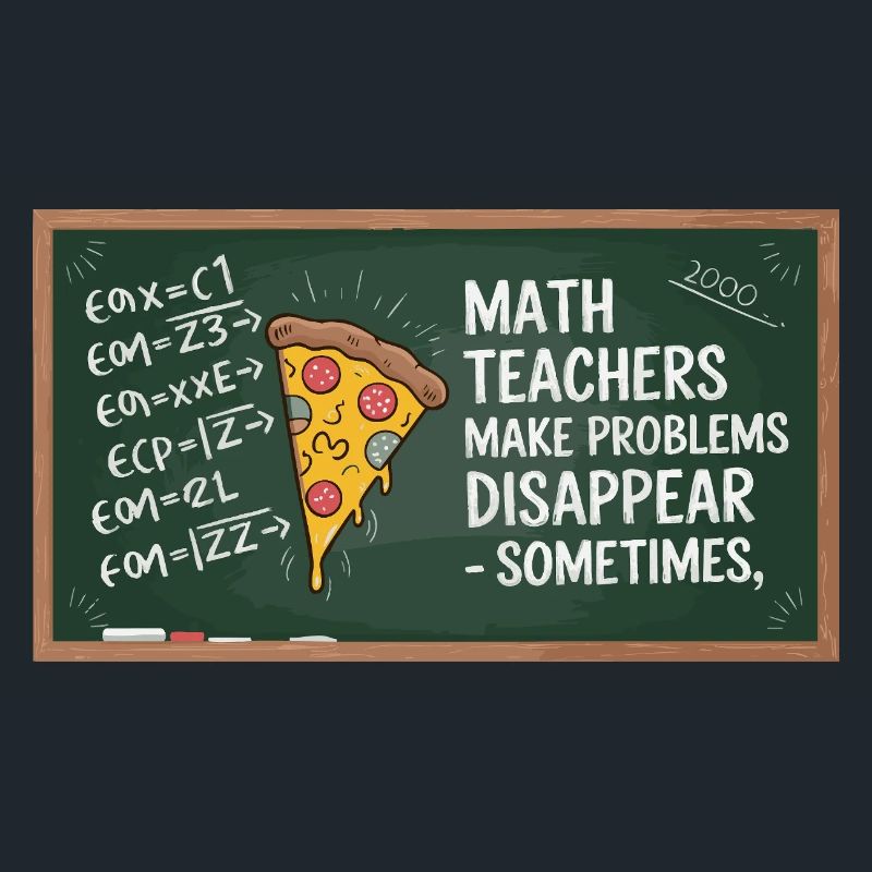 Funny Math Teacher Design Pizza & Problem Solving