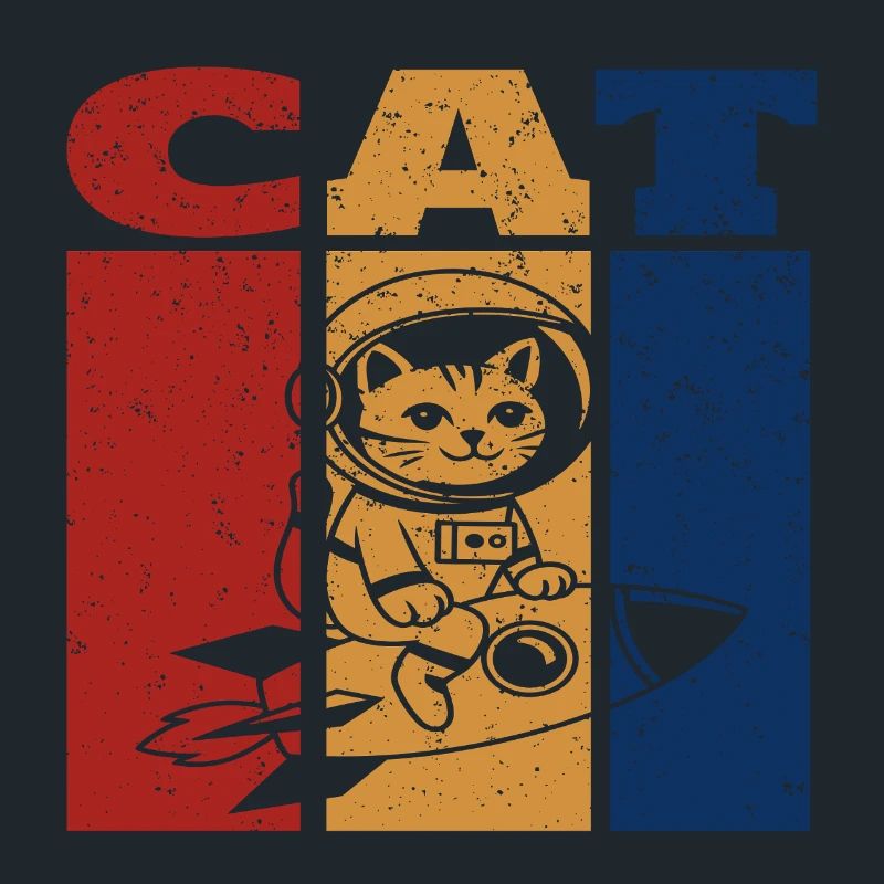Astronaut Katze Retro Design