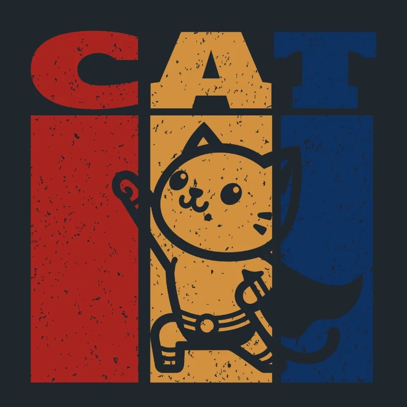 Superheld Katze Retro Design