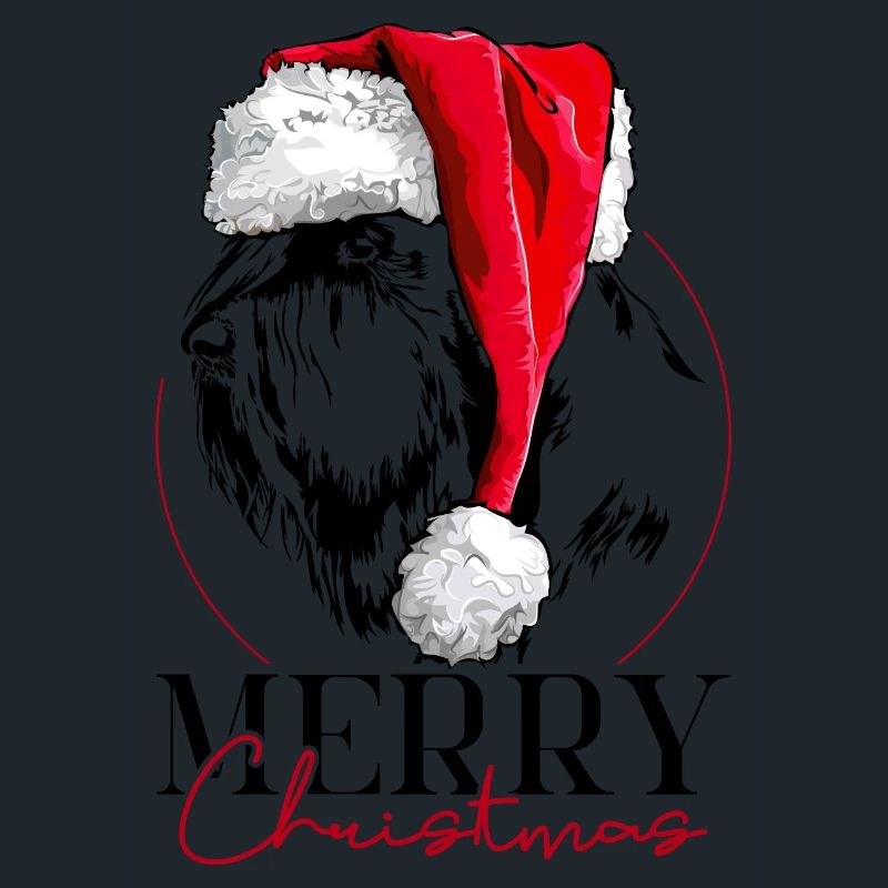 Père Noël GÉANT SCHNAUZER Joyeux Noël Wilsigns