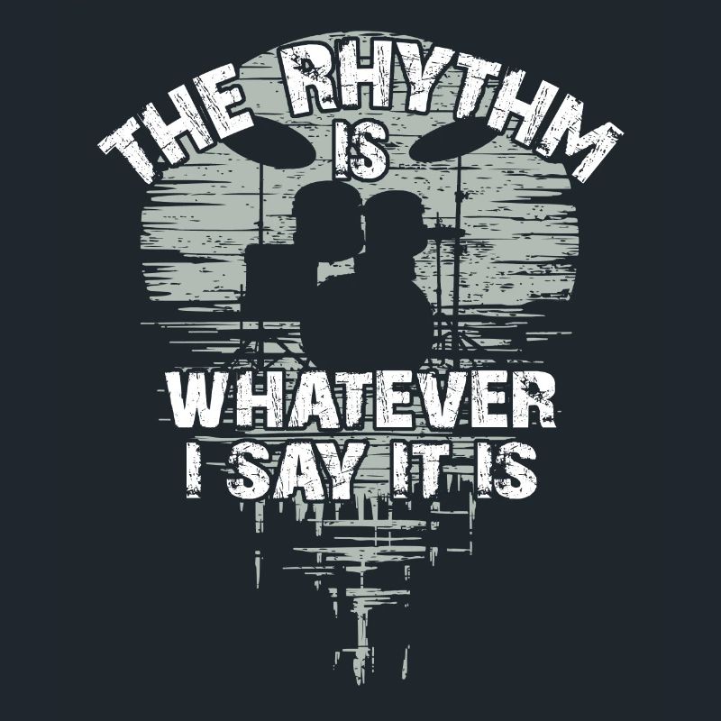 Drumset silhouette with reflection funny saying