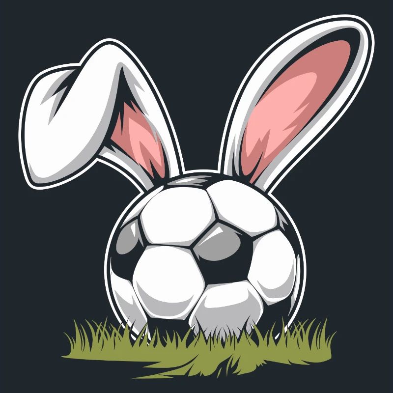 Football with Easter bunny ears