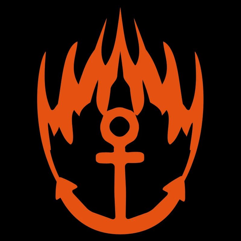 anchor fire flames hot tattoo boat ship schwi