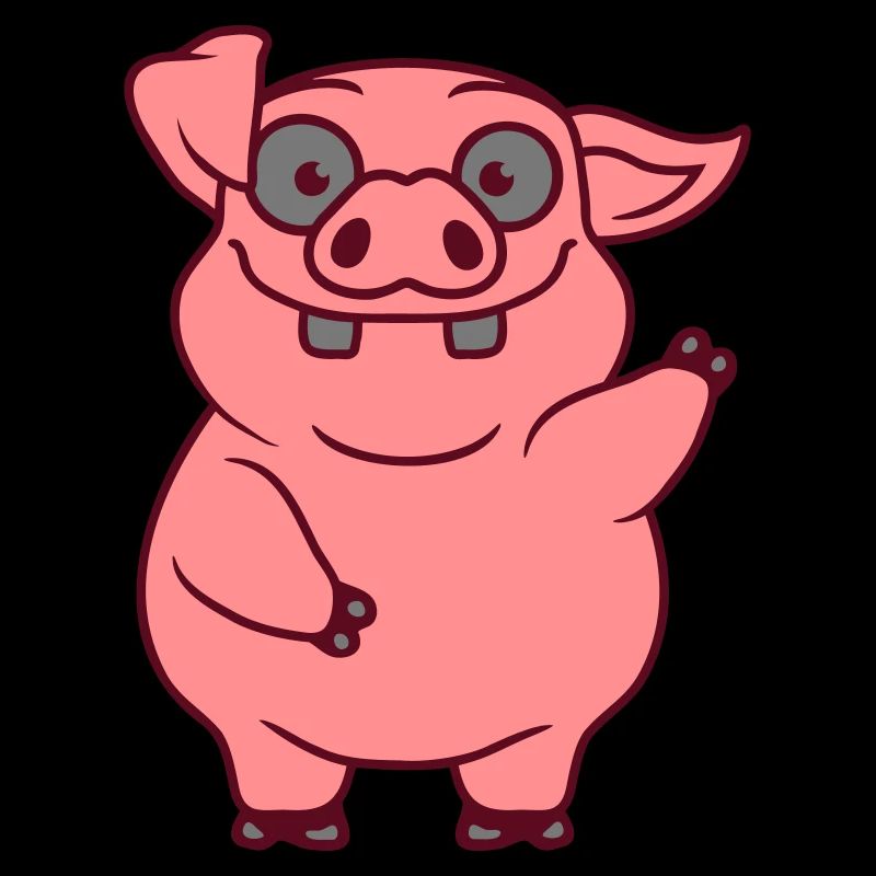 Waving Funny Pig Comic