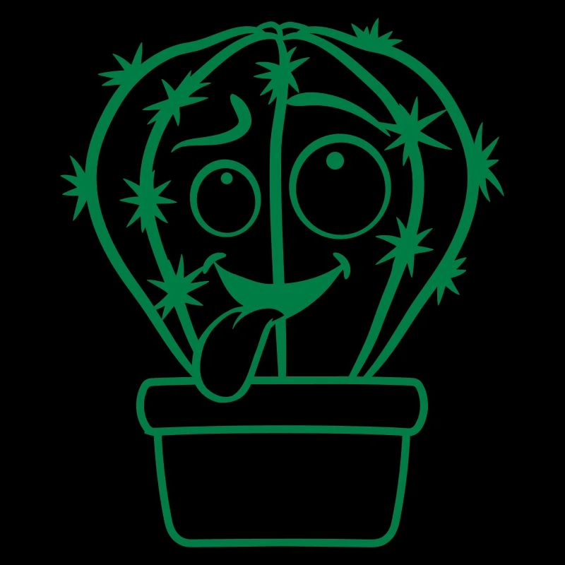 Cactus Cacti Face Prickly Funny Grimace