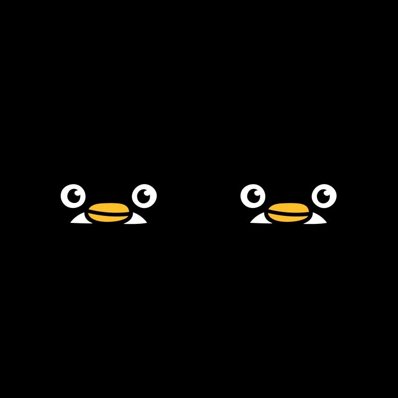 2 Pinguine Freunde gucken hinter Mauer hervor Team