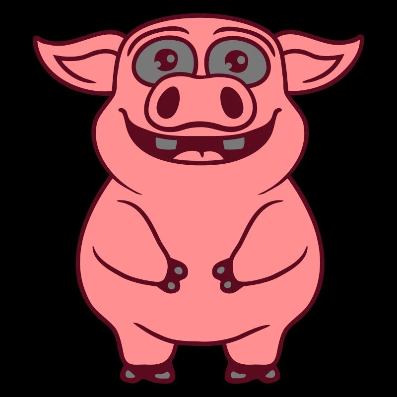 Drôle de petit cochon heureux