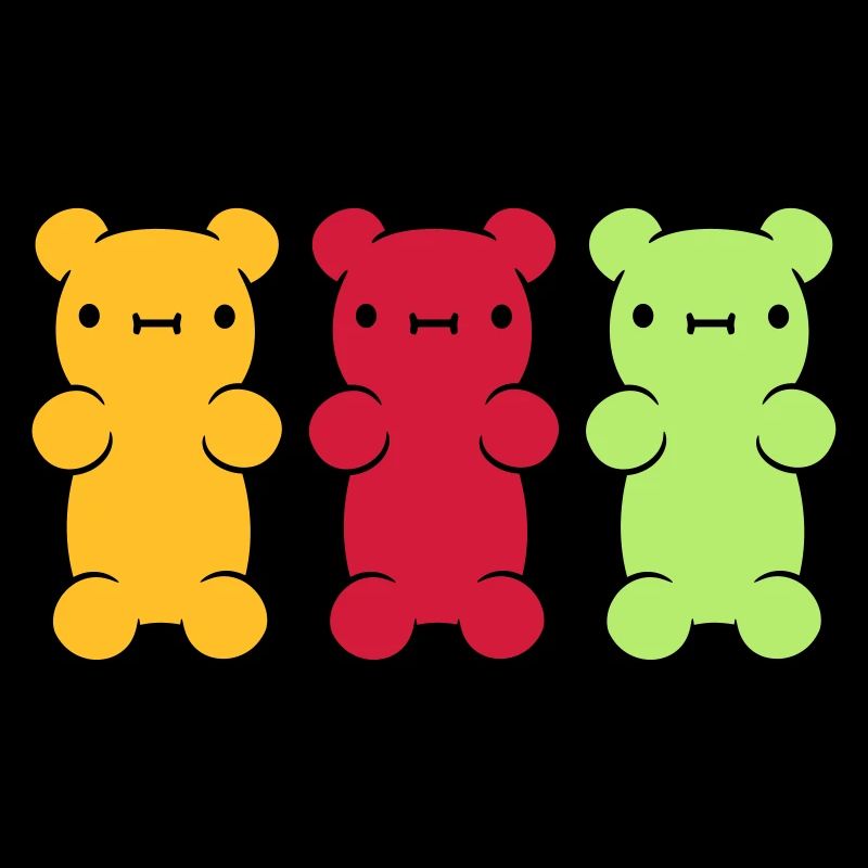 3 bunte Gummibaerchen