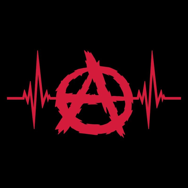 Herzschlag Anarchie Symbol Logo