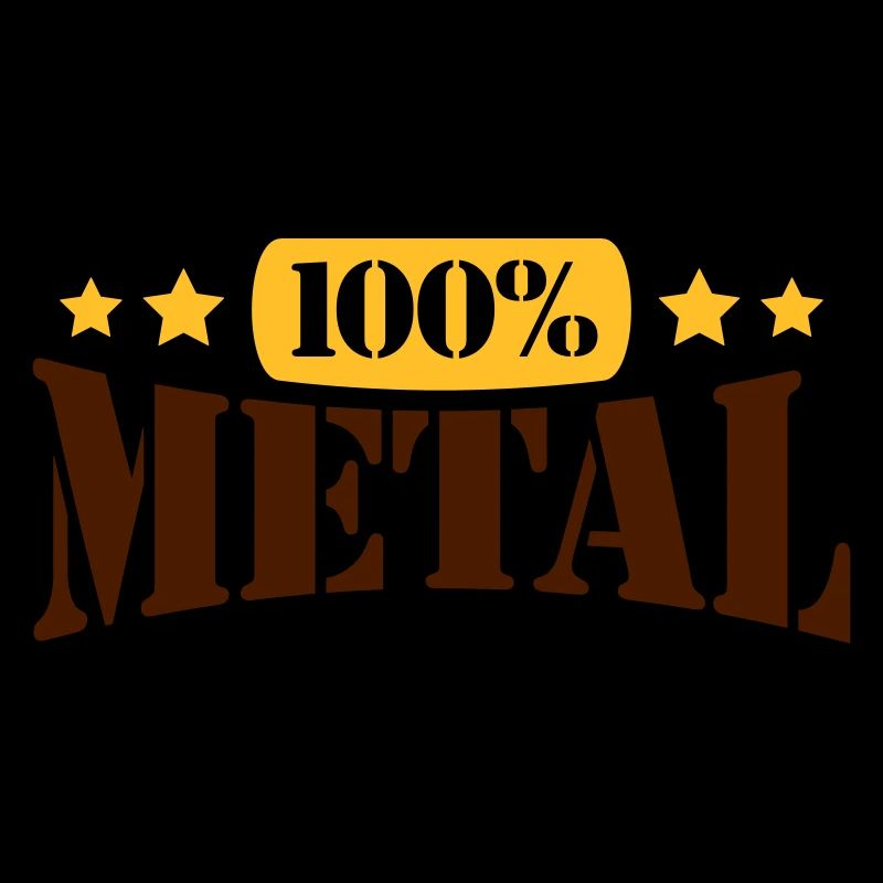 100% Heavy Metal Musique Timbre Texte Logo
