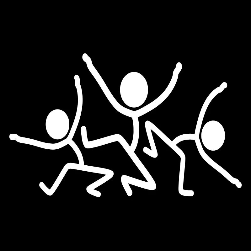 3 Party Crew Strichmännchen Team Freunde Mitglied
