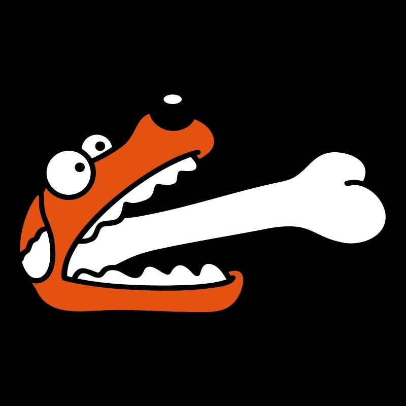 Dog Greedy Hungry Big Bone Swallowed