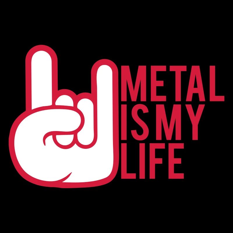 Metal Is My Life Hard Rock Cornes Bande Dessinée Geste de la Main