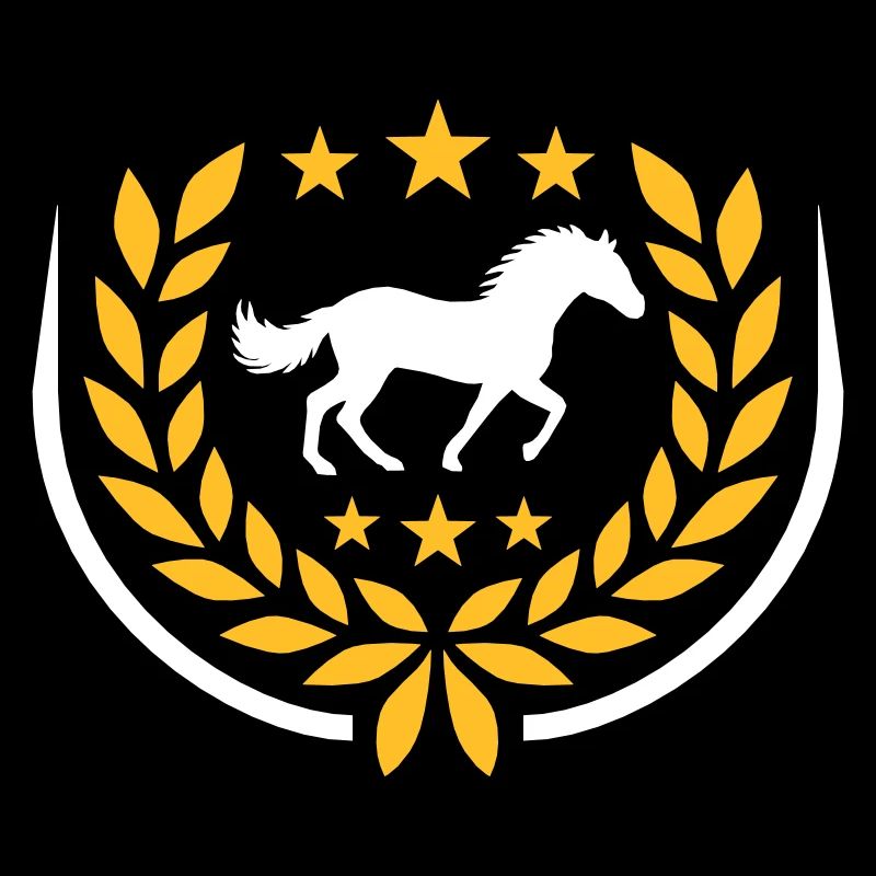 Lorbeerkranz Pferd Sterne Wappen