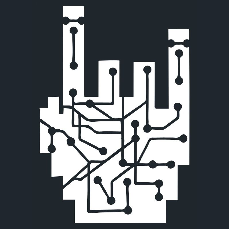 Nerd Geek Heavy Metal Rock Circuits Geste de la main