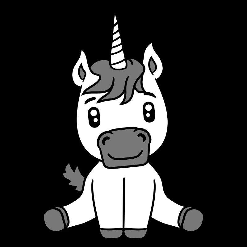 poulain licorne licorne douce mignon assis cheval