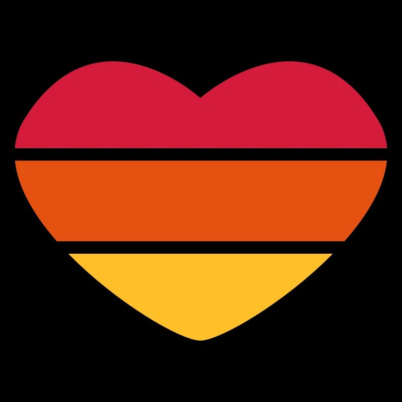 Heart 3 color - Red Orange Yellow - Sunset