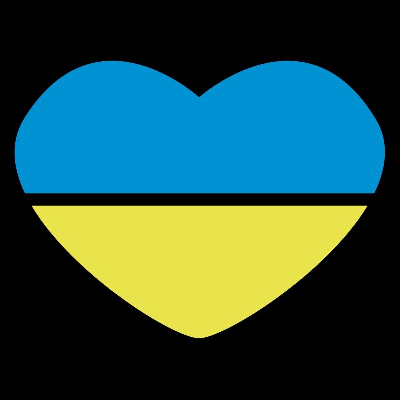 Herz 2farbig - Azurblau Gold - Ukraine