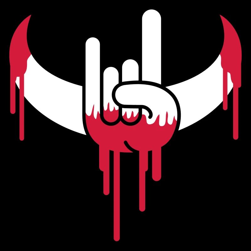 Heavy Metal Rock Sang Graffiti Cornes Geste de la main