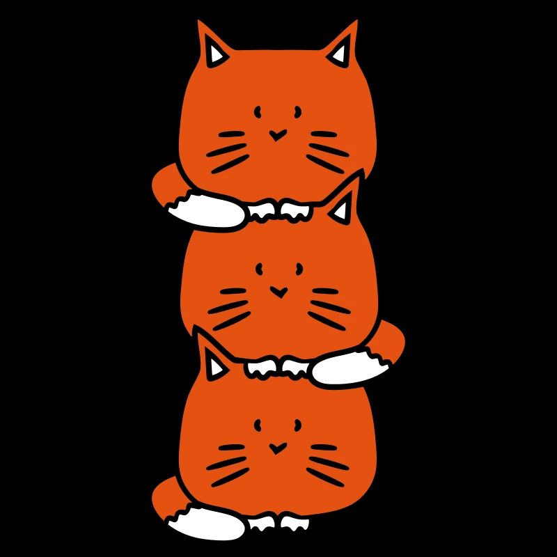 3 Cute Cats On Each Other Tower Three Friends Team