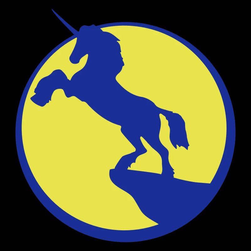Unicorn Cliff Moon Mountain Night Outline Silhouette