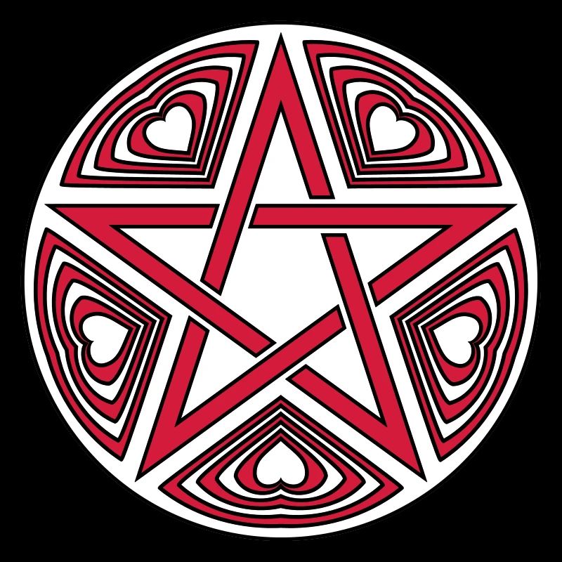 Pentagram heart pattern vector good color selectable