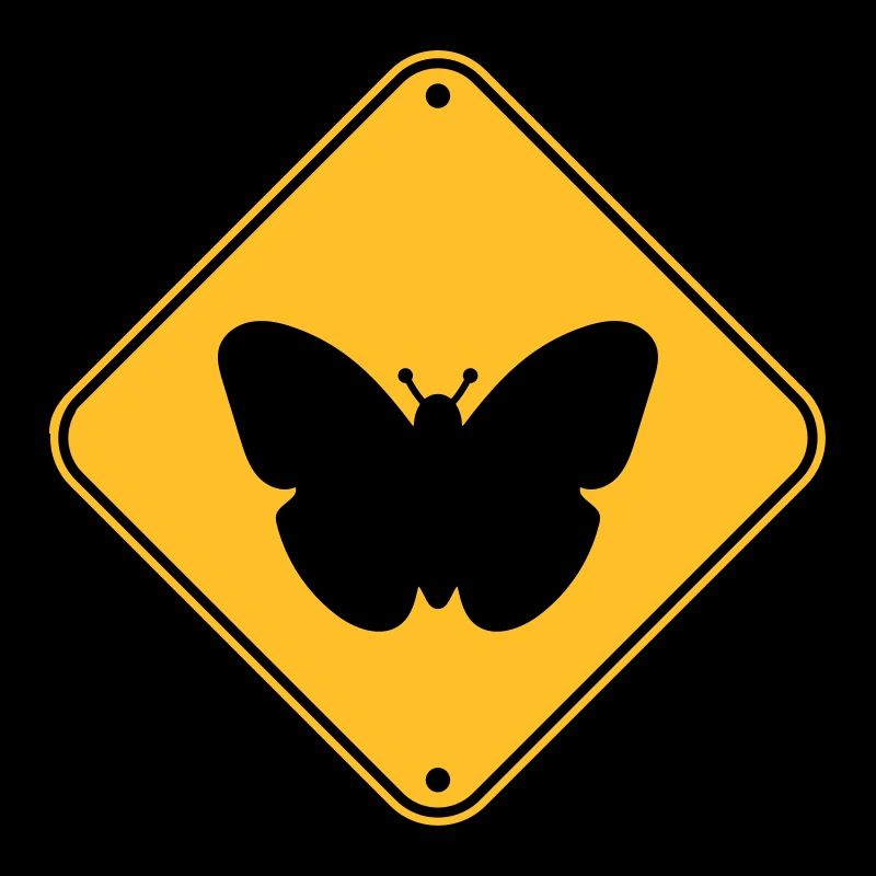 papillon attention attention note zone de protection