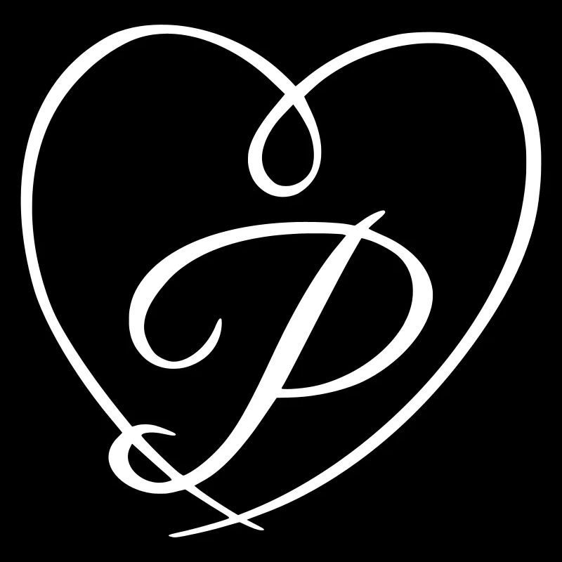 Buchstabe P Kalligrafie Herz