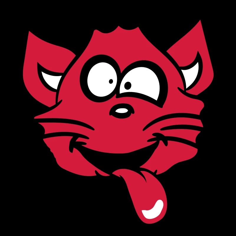 Cat Squints Funny Crazy Tongue Out Grimace