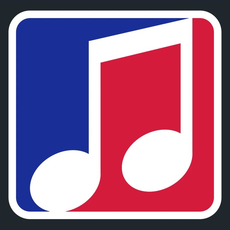 blue red button music note cool silhouette sign part
