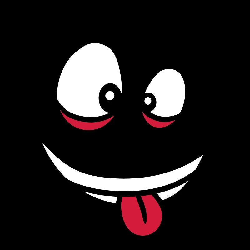 visage fou yeux bouche langue drôle grimas
