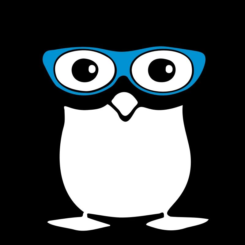 Pingouin mignon avec des lunettes, illustration vectorielle