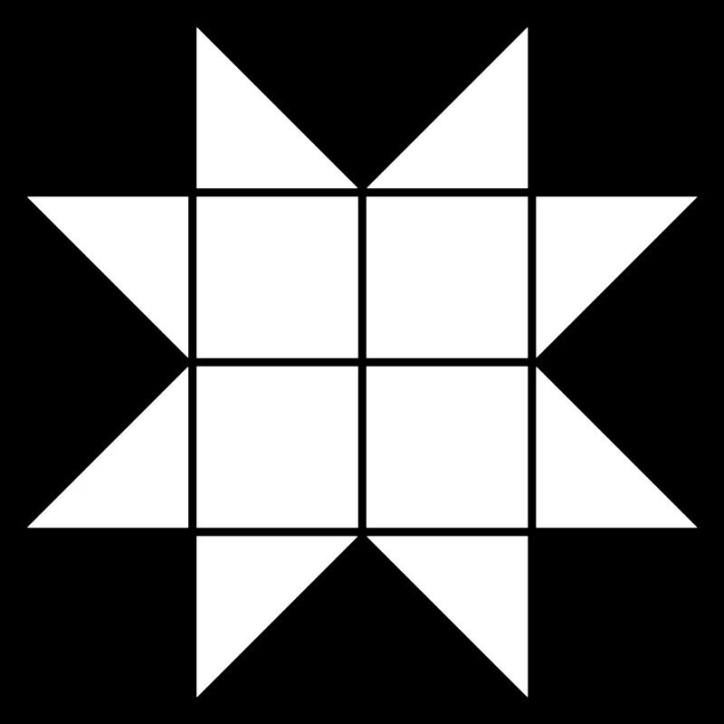 Étoile de triangles et de carrés